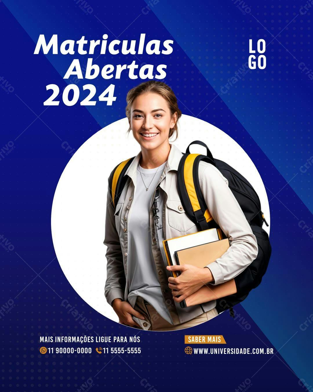 Postagem Matrículas Abertas 2024 PSD Editável