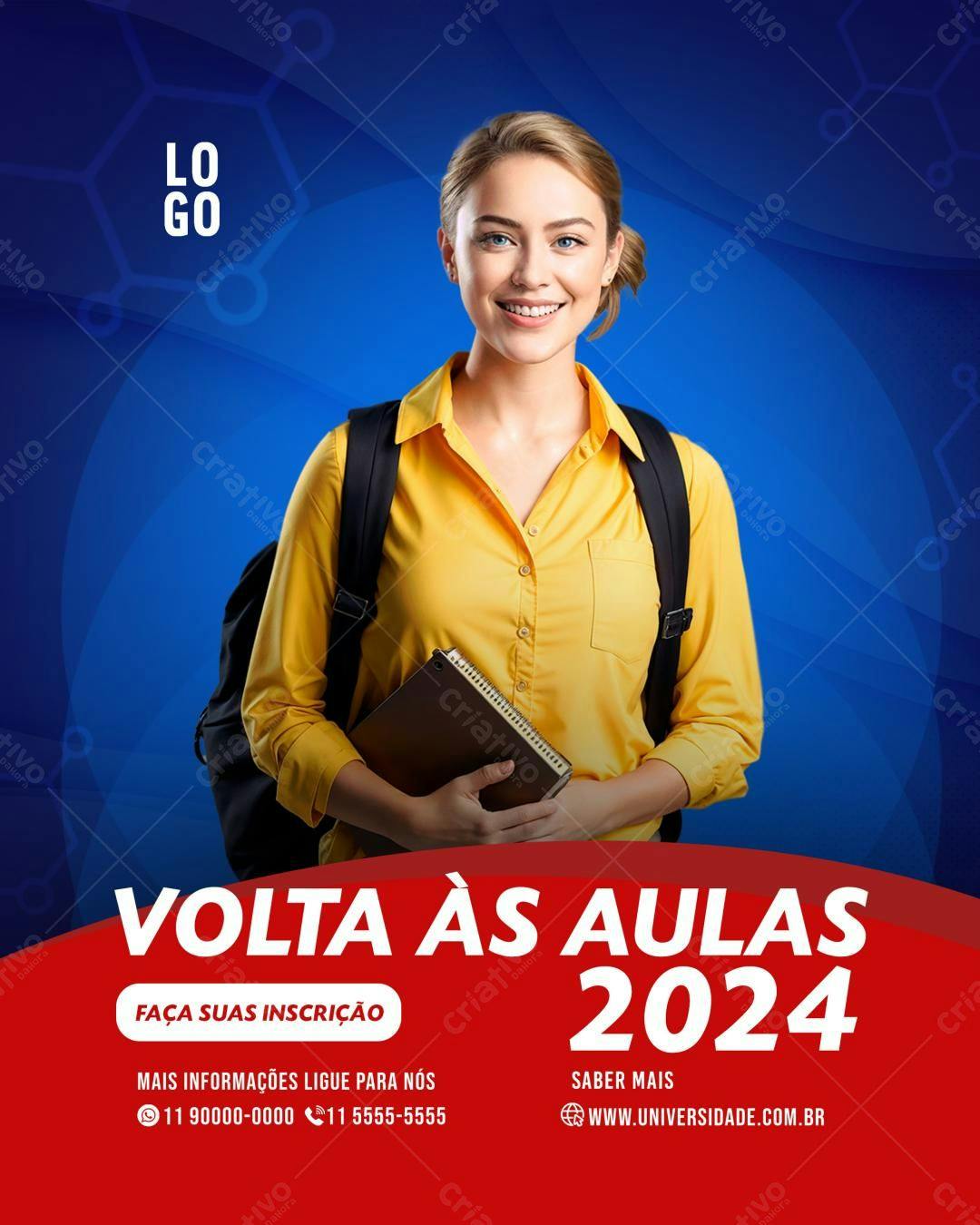 Flyer Volta às Aulas 2024 PSD Editável