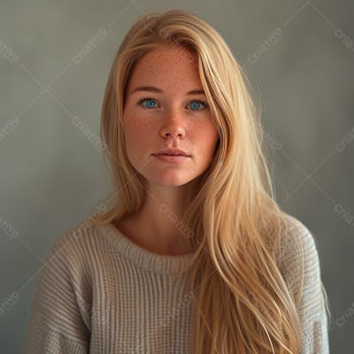 Imagem De Uma  Linda Mulher Norueguesa, Com Cabelos Loiros Longos E Lisos E Olhos Azuis 3
