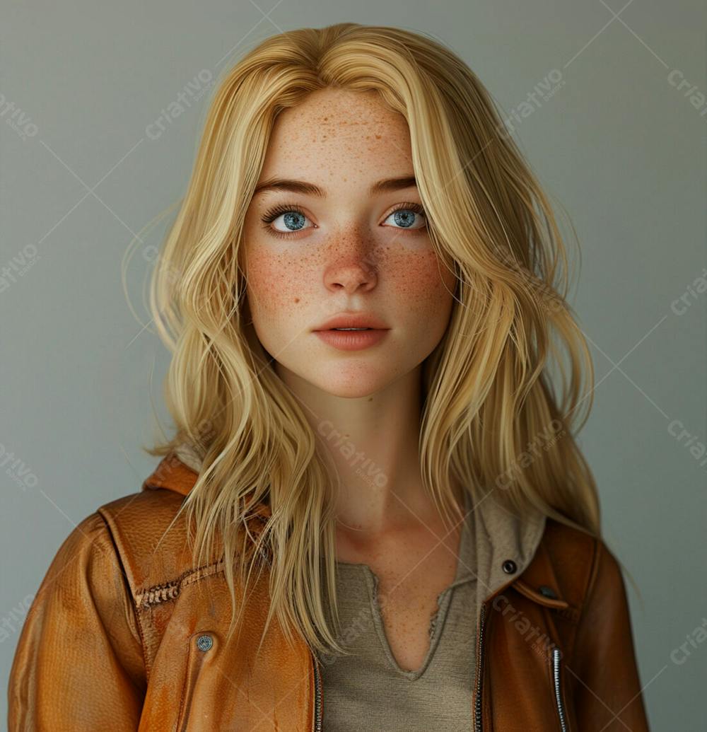 Imagem De Uma  Linda Mulher Norueguesa, Com Cabelos Loiros Longos E Lisos E Olhos Azuis 5