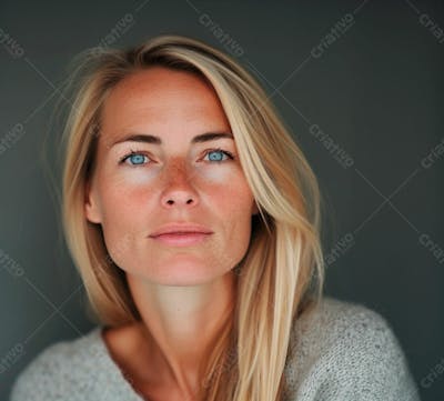 Imagem De Uma  Linda Mulher Norueguesa, Com Cabelos Loiros Longos E Lisos E Olhos Azuis 10