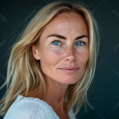 Imagem De Uma  Linda Mulher Norueguesa, Com Cabelos Loiros Longos E Lisos E Olhos Azuis 17