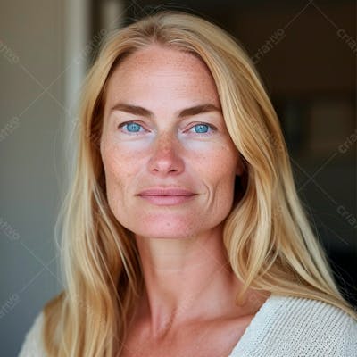 Imagem De Uma  Linda Mulher Norueguesa, Com Cabelos Loiros Longos E Lisos E Olhos Azuis 20