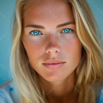 Imagem de uma linda mulher norueguesa, com cabelos loiros longos e lisos e olhos azuis 21