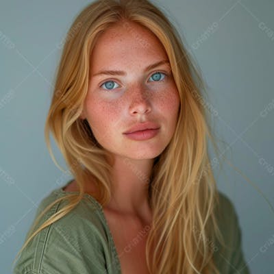 Imagem De Uma  Linda Mulher Norueguesa, Com Cabelos Loiros Longos E Lisos E Olhos Azuis 24
