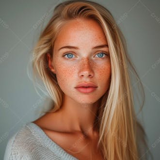 Imagem de uma linda mulher norueguesa, com cabelos loiros longos e lisos e olhos azuis 26
