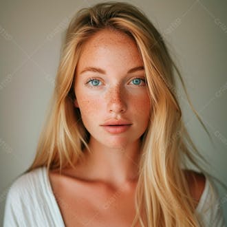 Imagem de uma linda mulher norueguesa, com cabelos loiros longos e lisos e olhos azuis 31