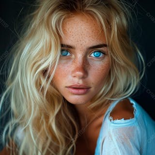 Imagem de uma linda mulher norueguesa, com cabelos loiros longos e lisos e olhos azuis 40