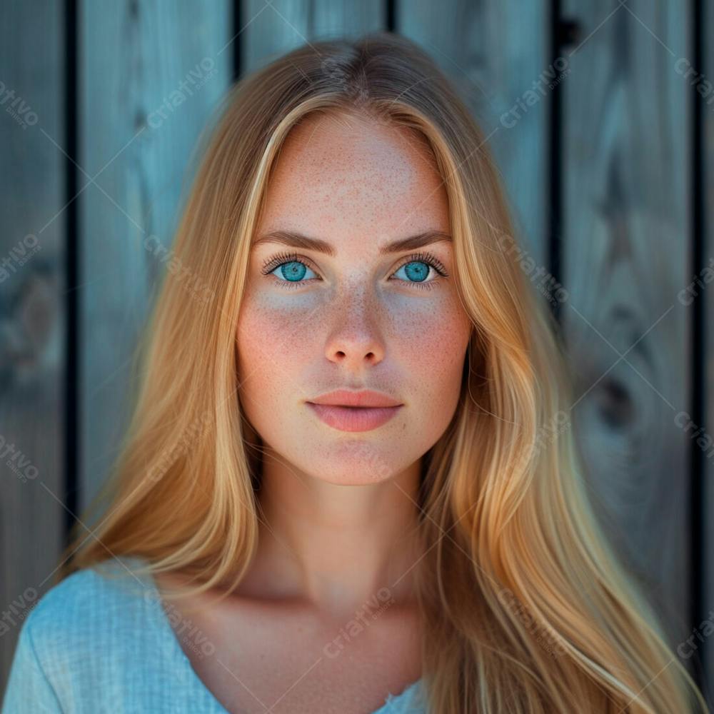 Imagem De Uma  Linda Mulher Norueguesa, Com Cabelos Loiros Longos E Lisos E Olhos Azuis 47