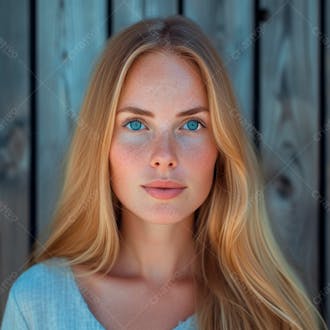 Imagem de uma linda mulher norueguesa, com cabelos loiros longos e lisos e olhos azuis 47