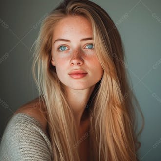 Imagem de uma linda mulher norueguesa, com cabelos loiros longos e lisos e olhos azuis 48