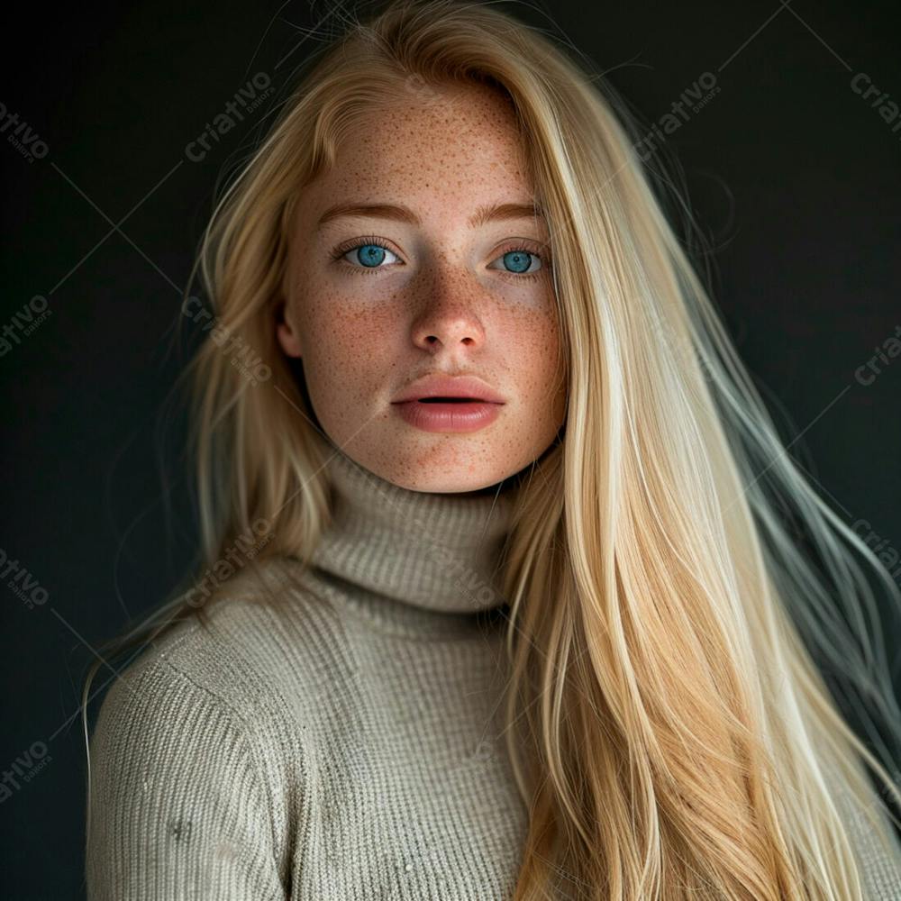 Imagem De Uma  Linda Mulher Norueguesa, Com Cabelos Loiros Longos E Lisos E Olhos Azuis 54
