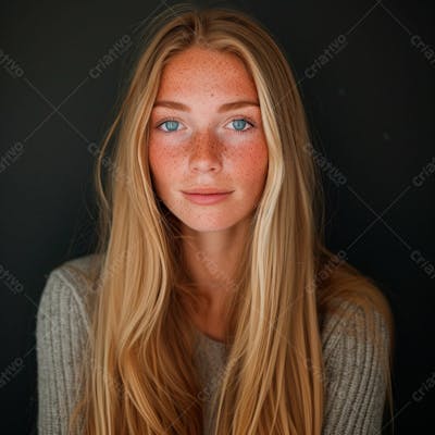 Imagem De Uma  Linda Mulher Norueguesa, Com Cabelos Loiros Longos E Lisos E Olhos Azuis 56