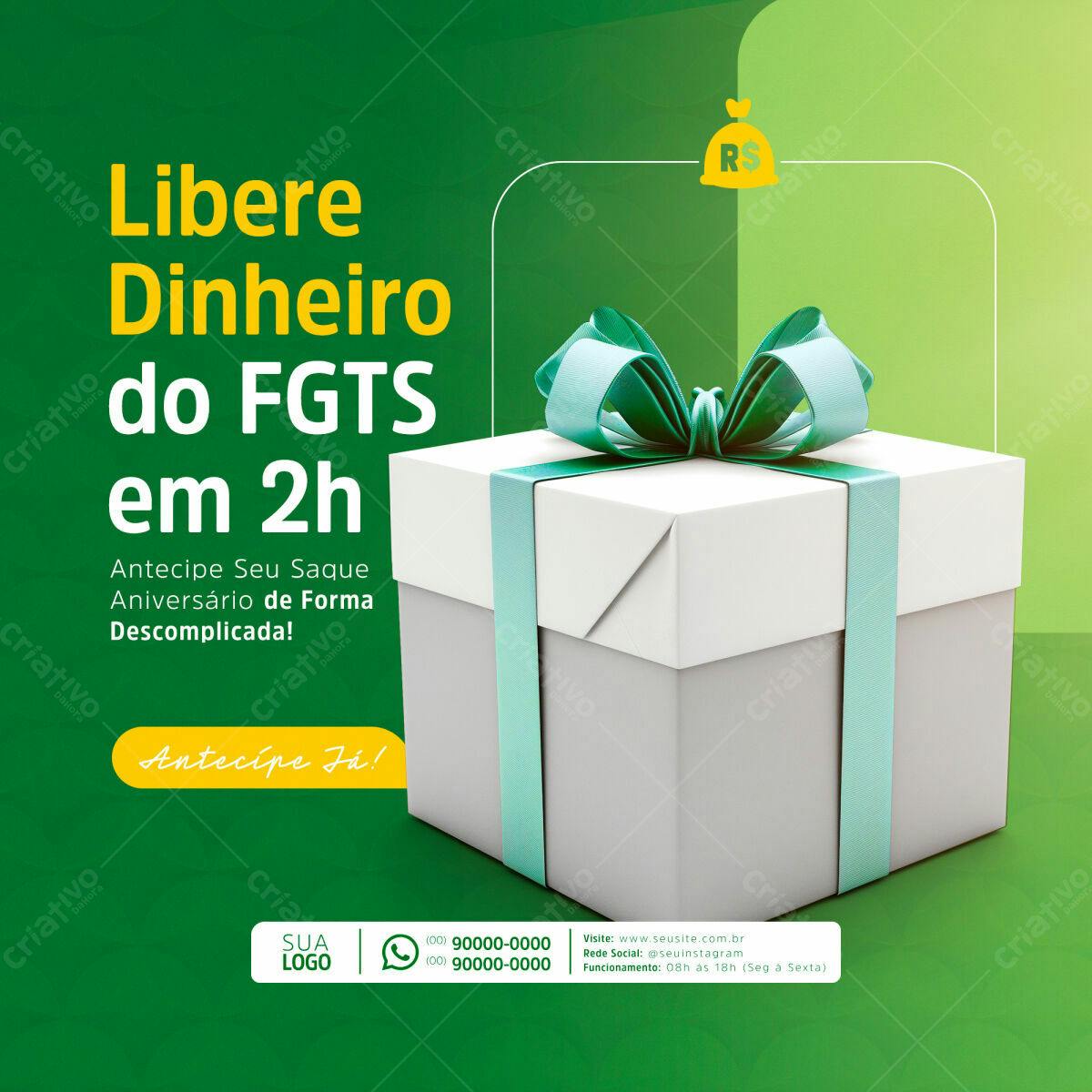 Postagem Anúncio Saque FGTS PSD Editável
