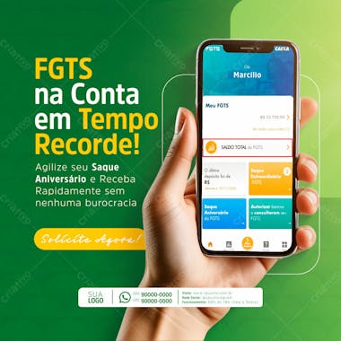 Empréstimo consignado fgts e bolsa familia social media post feed