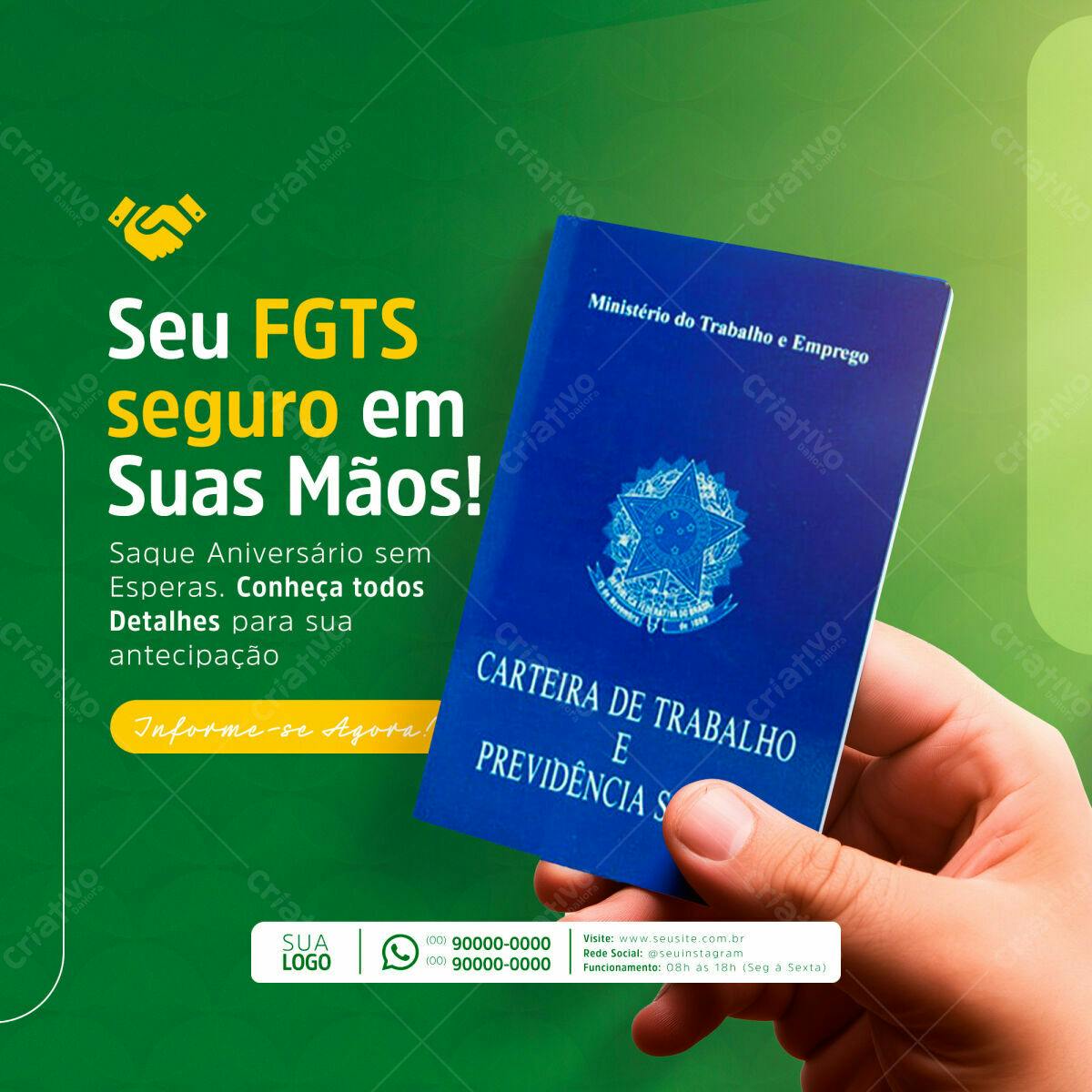 Postagem FGTS Saque Aniversário PSD Editável