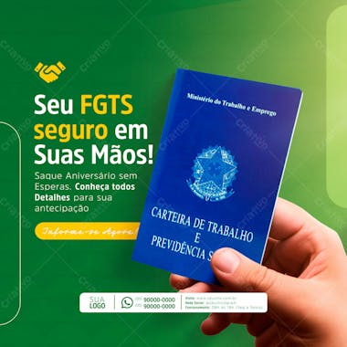 Empréstimo consignado fgts e bolsa familia social media post feed