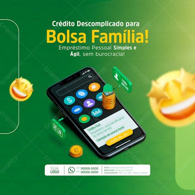 Empréstimo Consignado Fgts  E Bolsa Familia Social Media Post Feed (6)