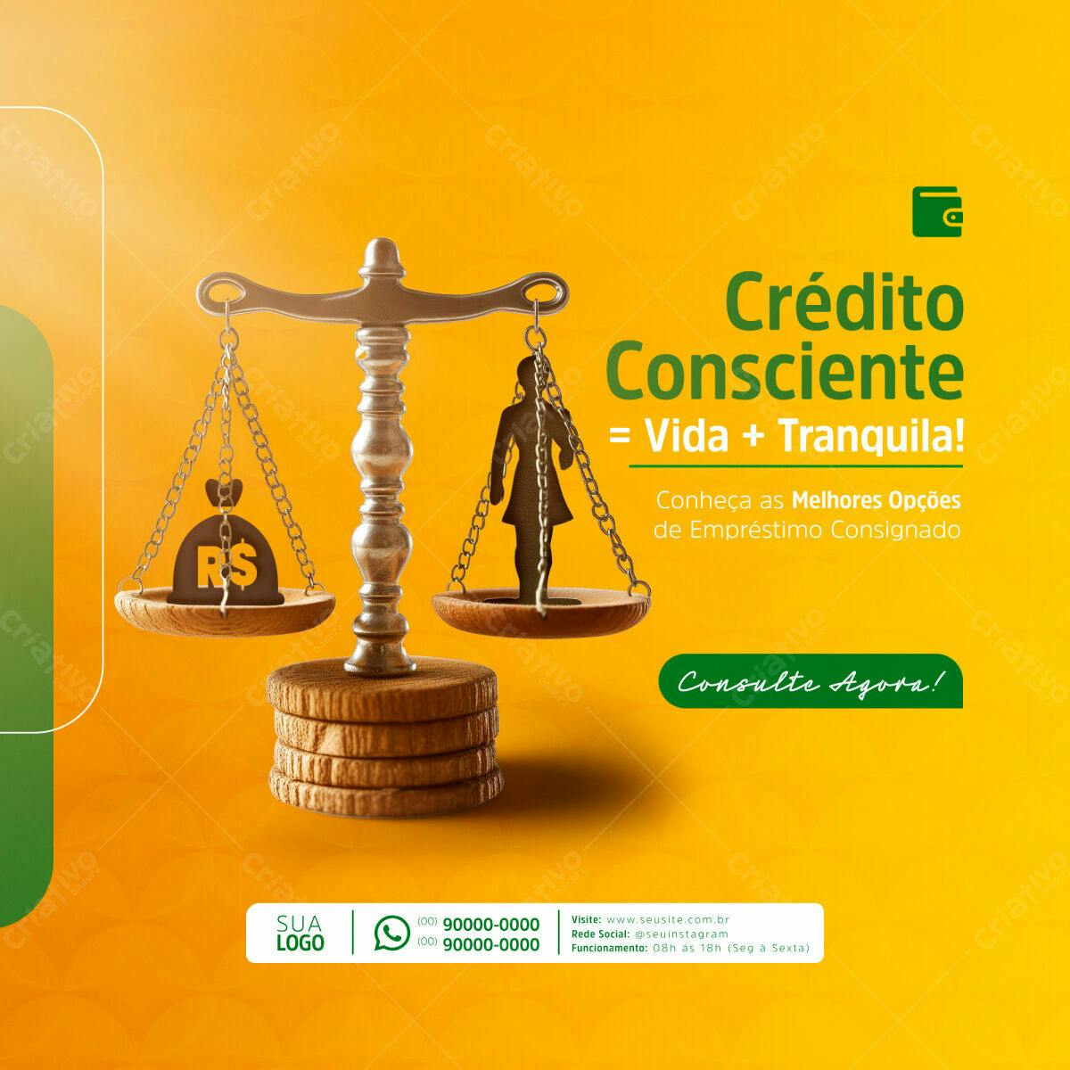 Post para Crédito Consciente PSD Editável