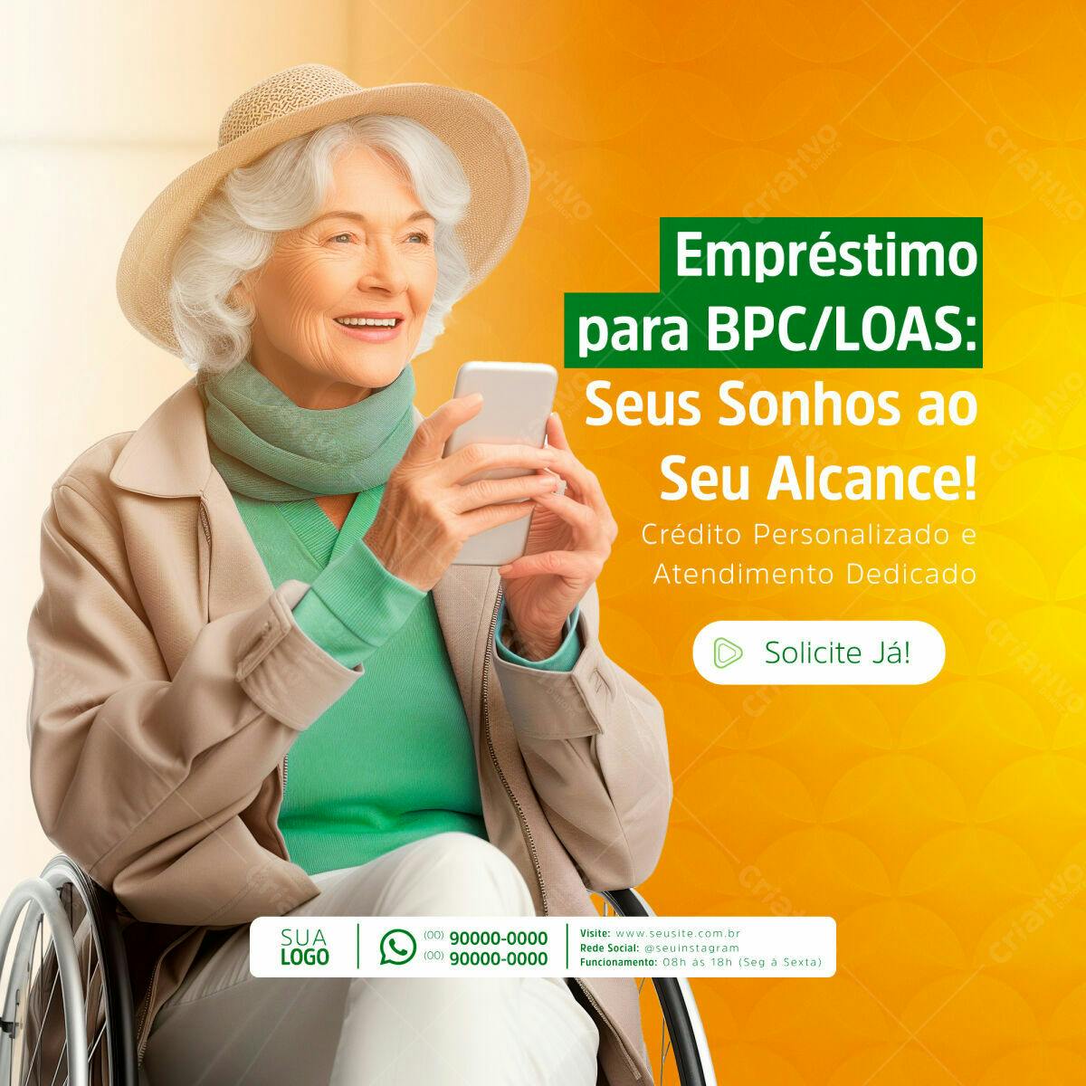 Postagem Empréstimo para Idosos BPC/LOAS PSD Editável