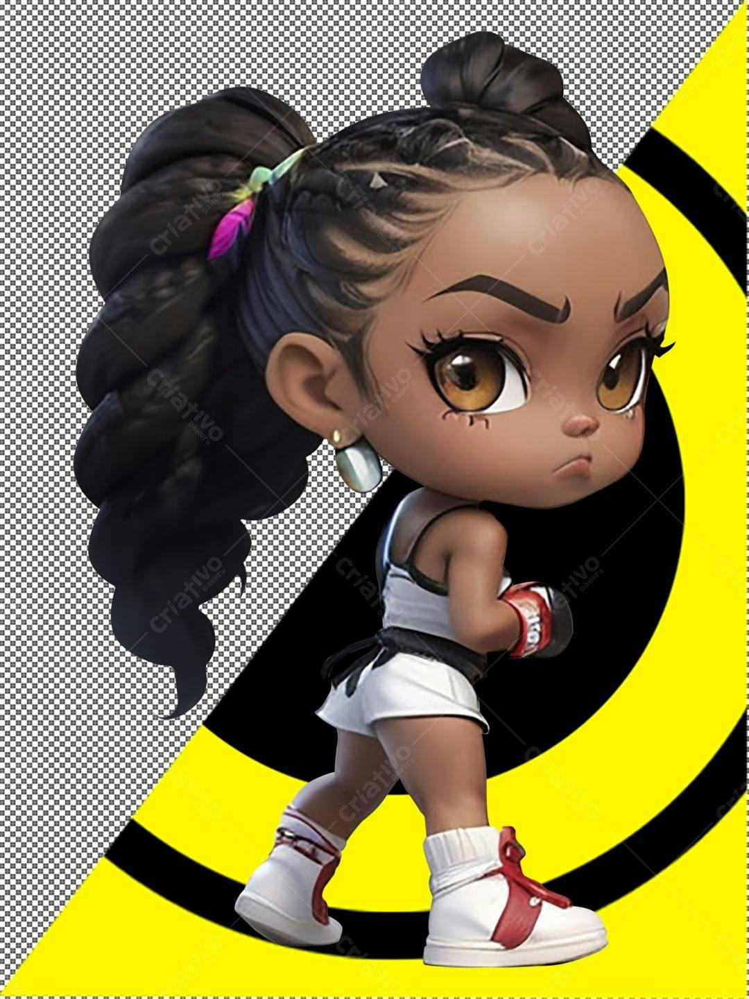 Icone Boxeadora Negra PNG com fundo transparente