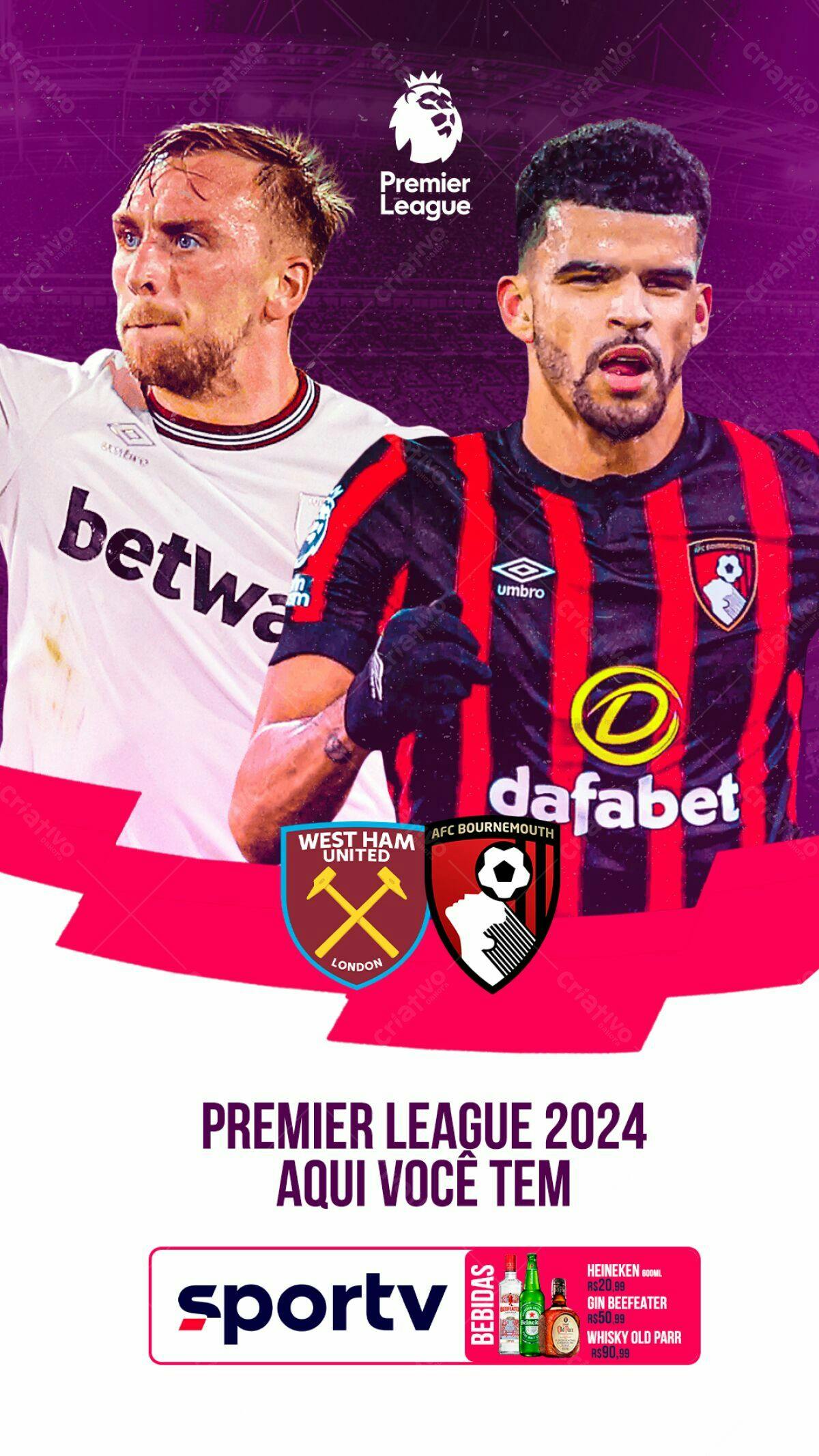 Flyer Premier League 2024 PSD Editável