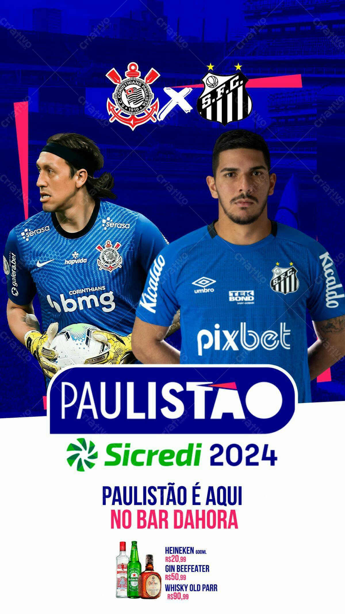 Flyer Paulistao 2024 Corinthians x São Paulo PSD Editável