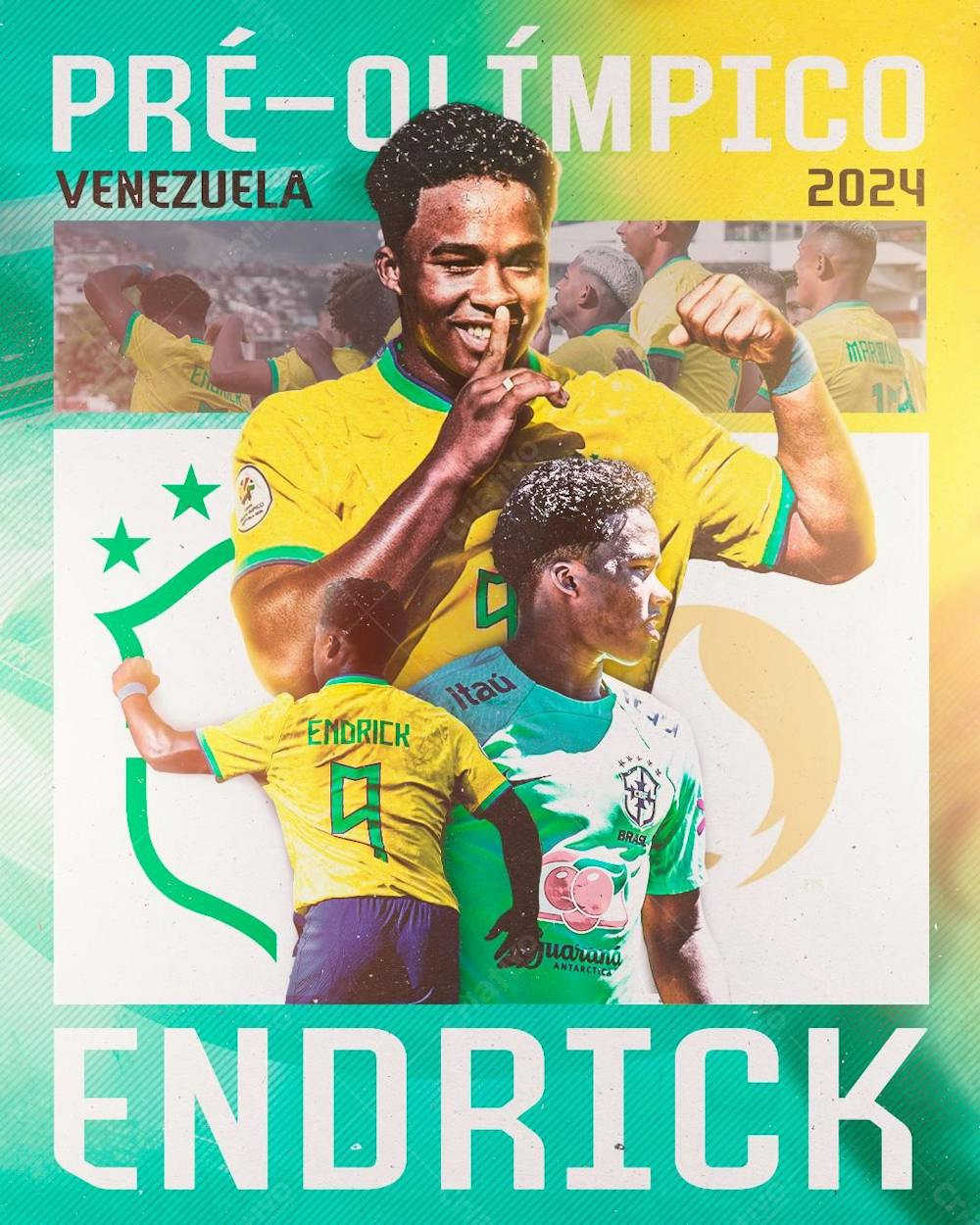 Flyer Jogador De Futebol Endrick Olimpíadas