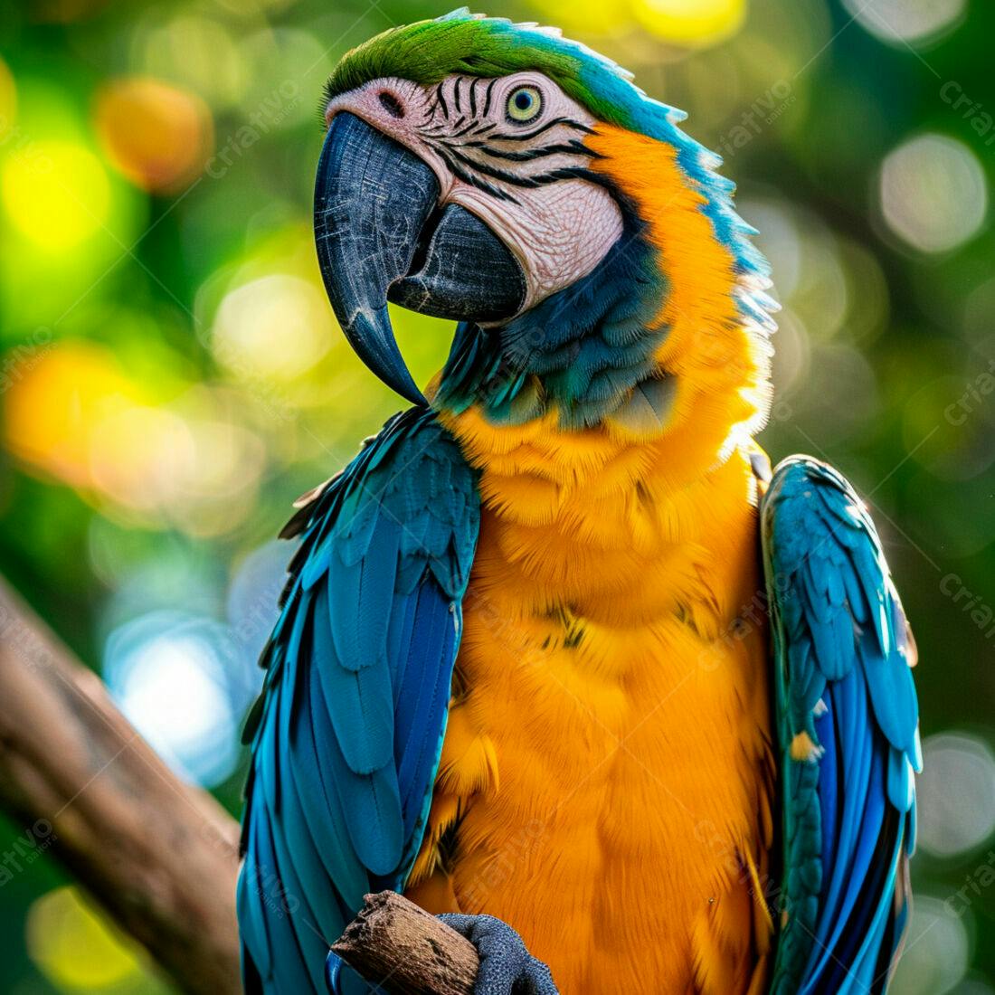 Arara Azul e Amarela em ambiente natural