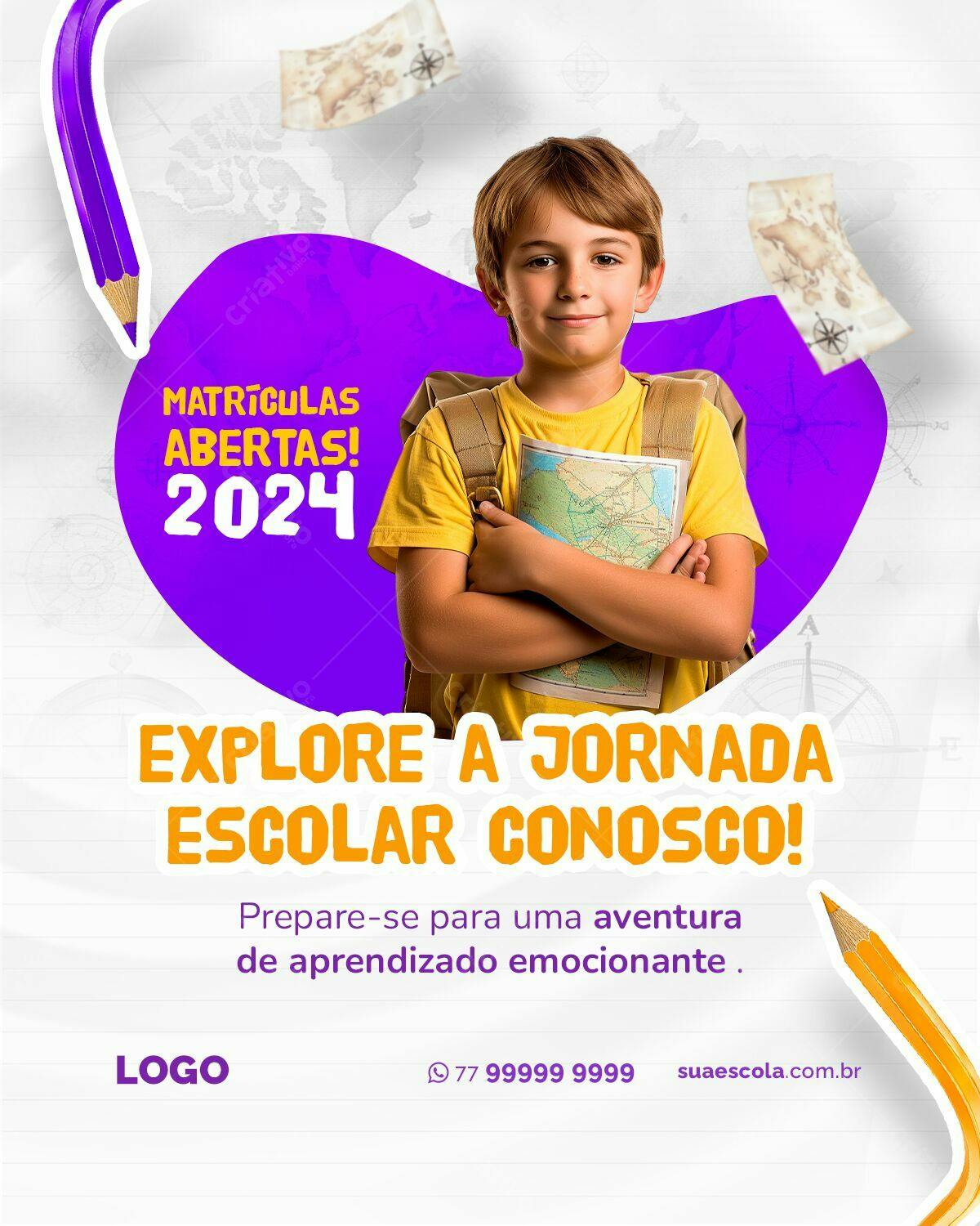 Flyer Matrículas 2024 PSD Editável