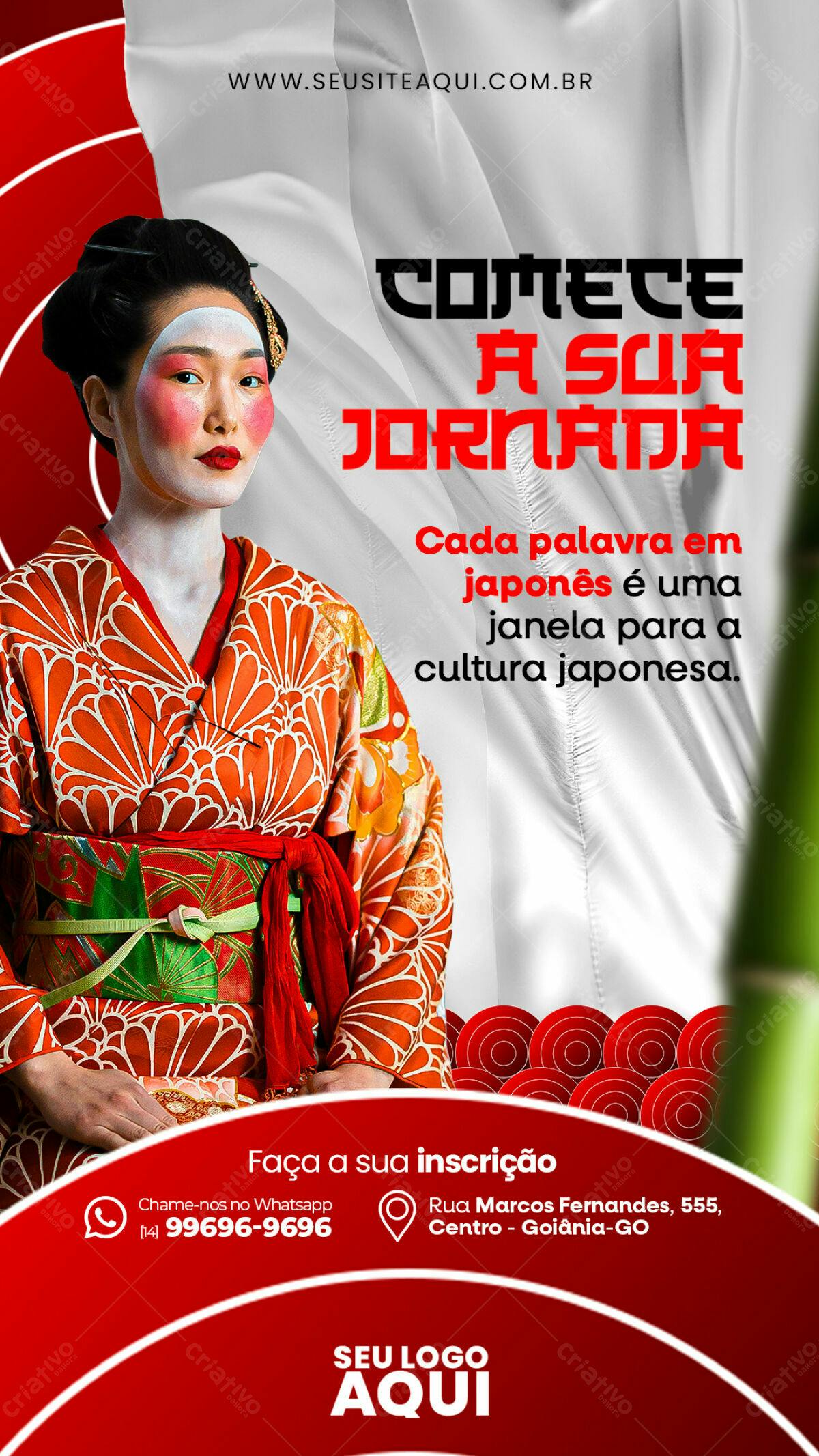Flyer para Curso de Cultura Japonesa PSD Editável