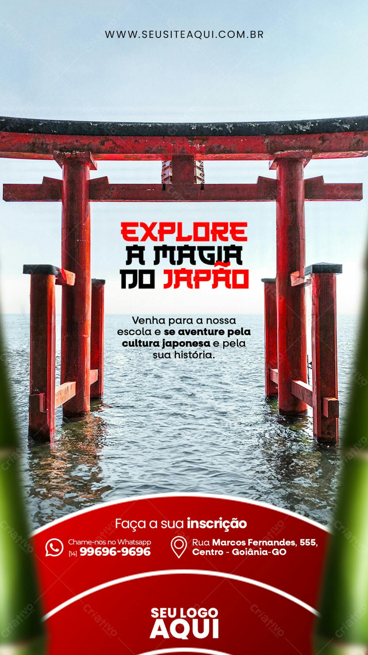 Flyer para Curso de Cultura Japonesa PSD Editável