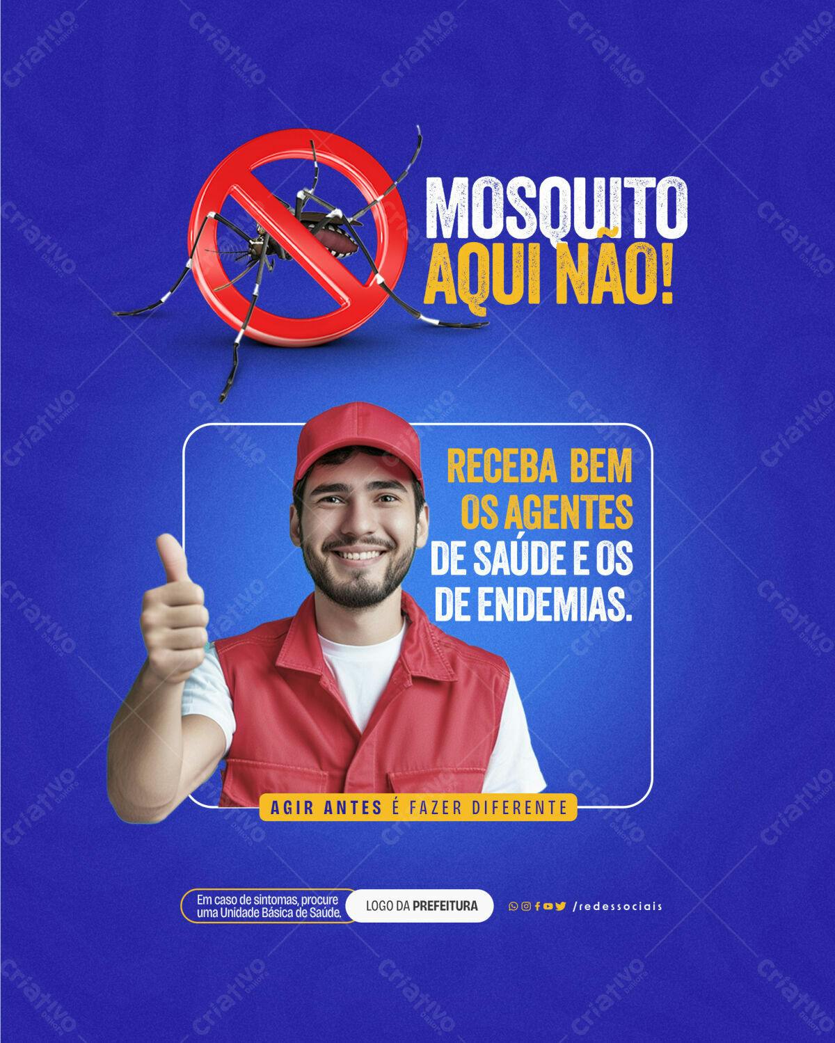 Post para Campanha de Combate ao Mosquito PSD Editável