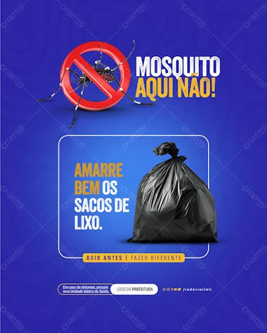 Social media dengue amarre bem os sacos de lixo