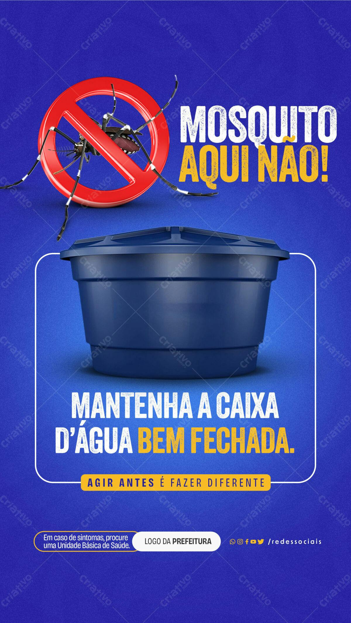 Flyer de Prevenção à Dengue PSD Editável
