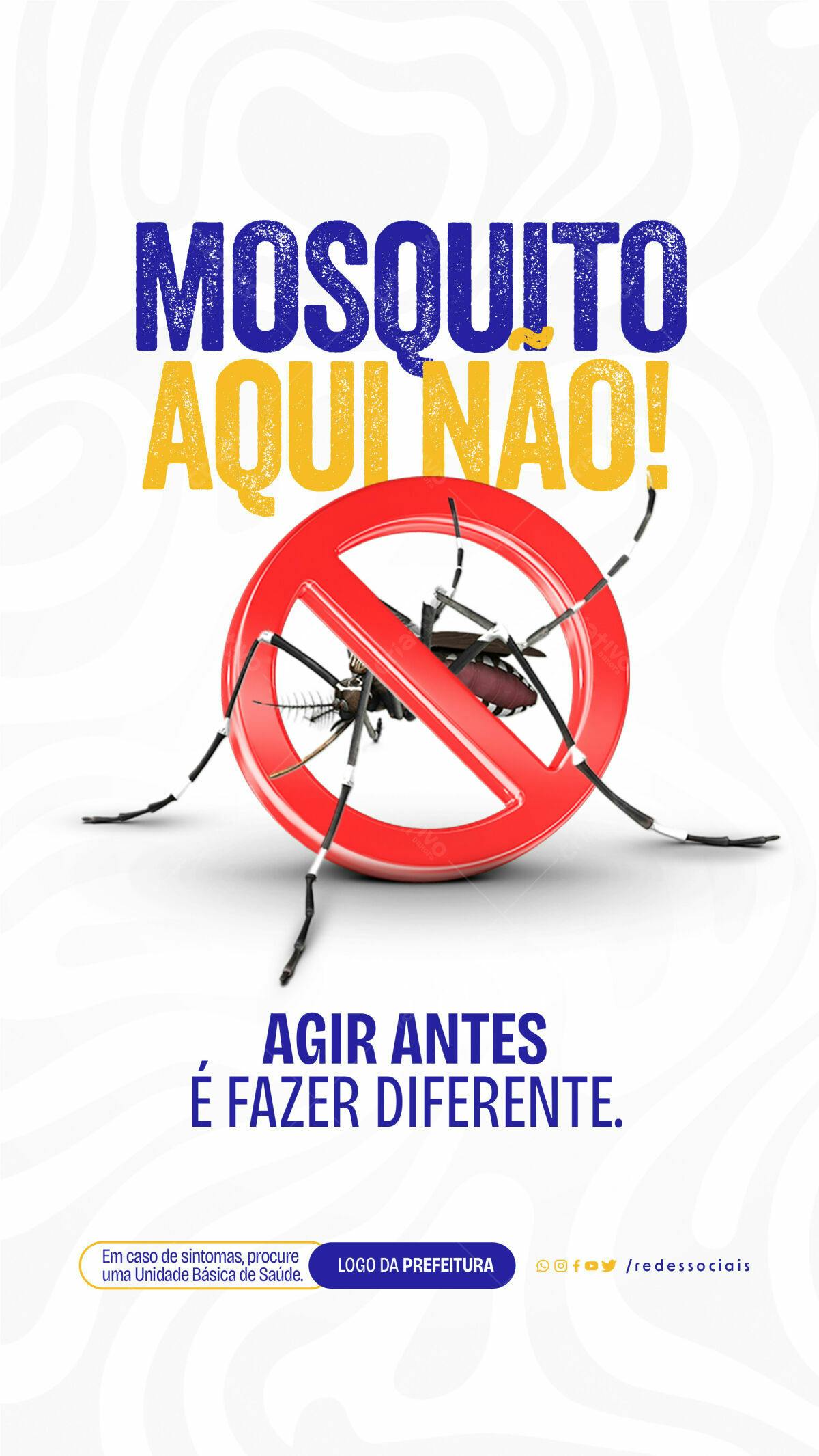 Poster Combate ao Mosquito Aedes Aegypti PSD Editável