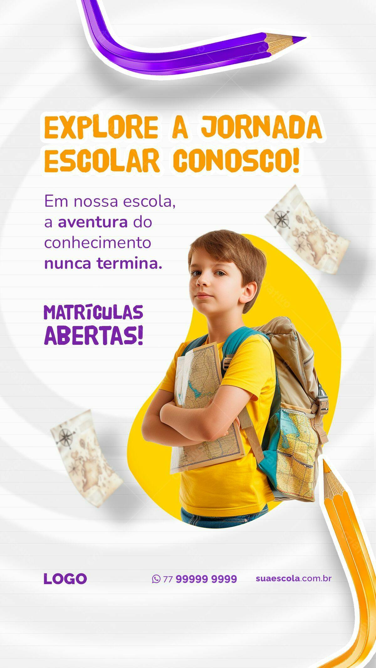 Flyer Matrículas Abertas PSD Editável