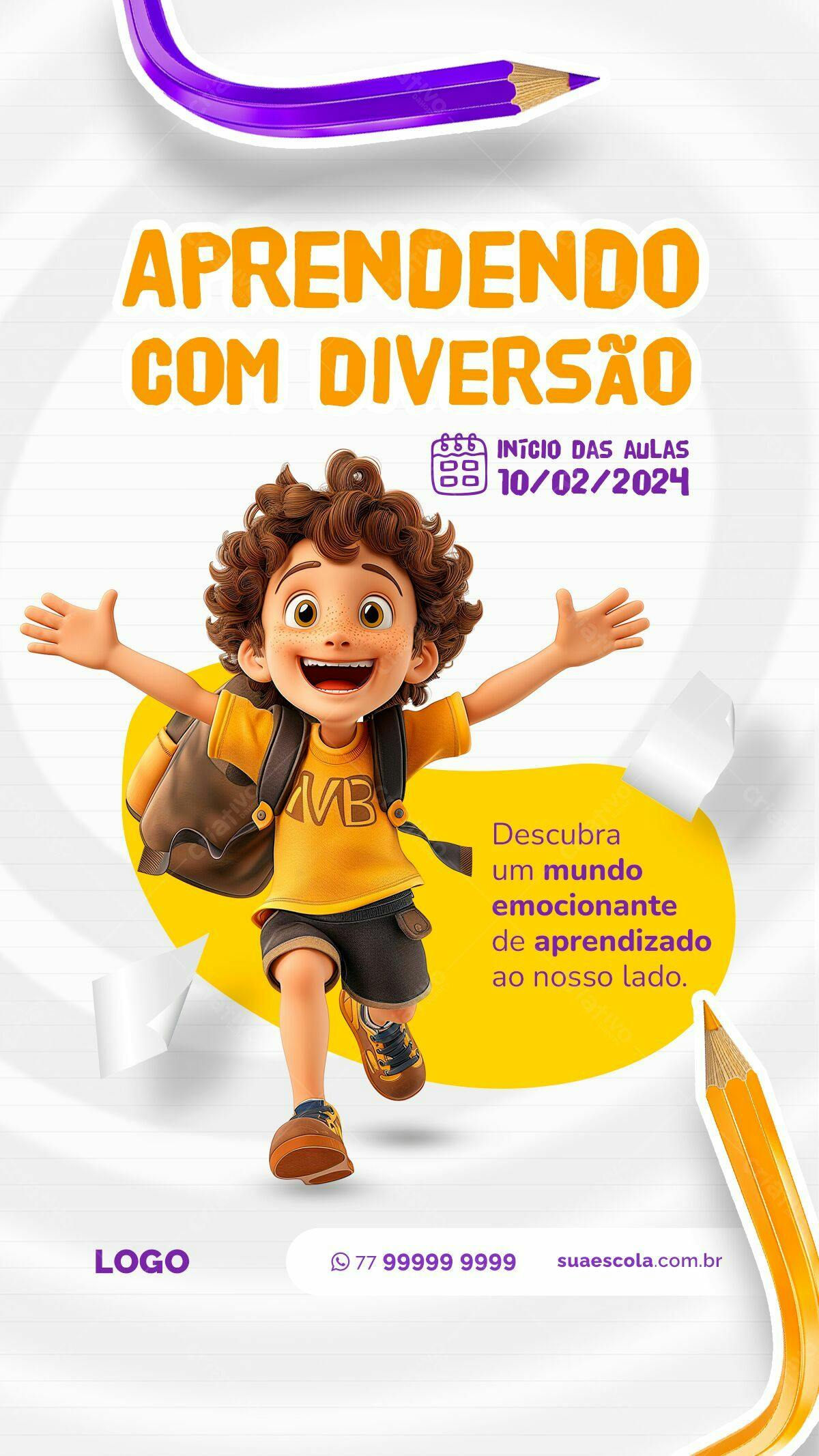 Flyer Matrícula Escola PSD Editável