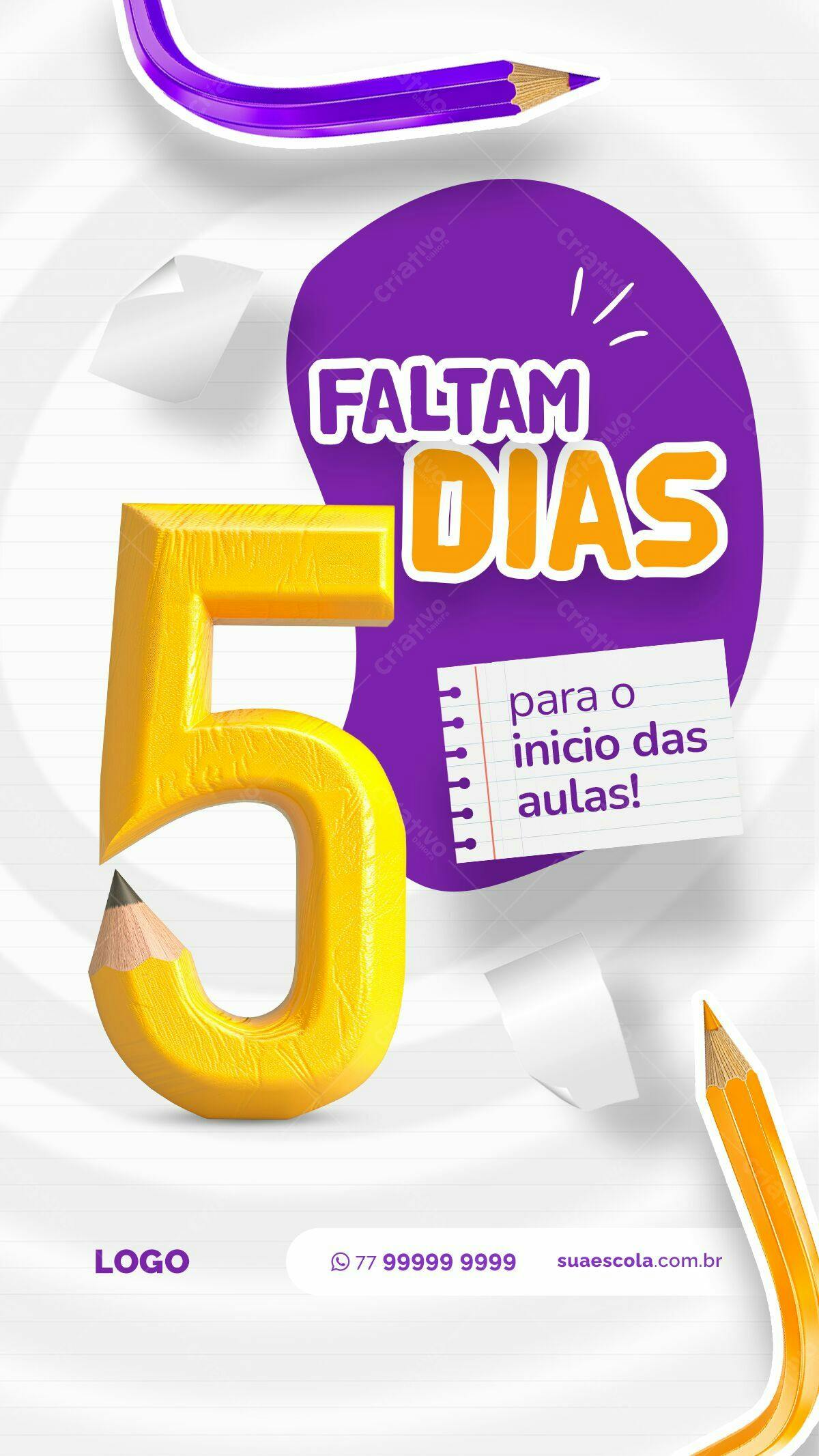 Flyer Volta às Aulas PSD Editável