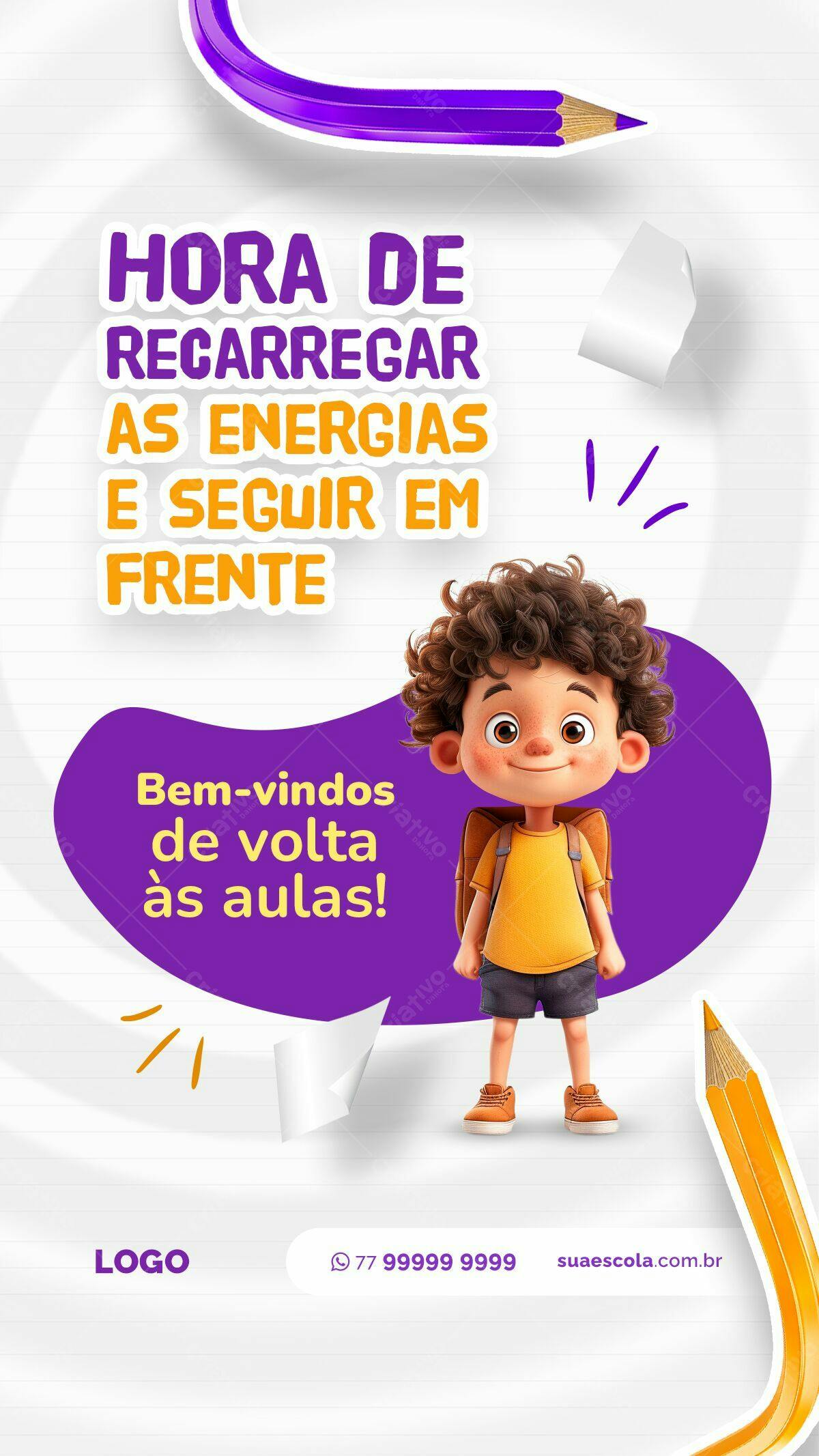 Flyer Volta às Aulas PSD Editável