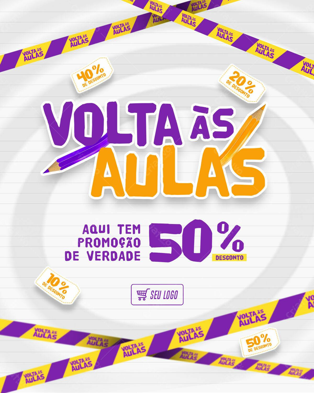 Flyer Volta às Aulas PSD Editável