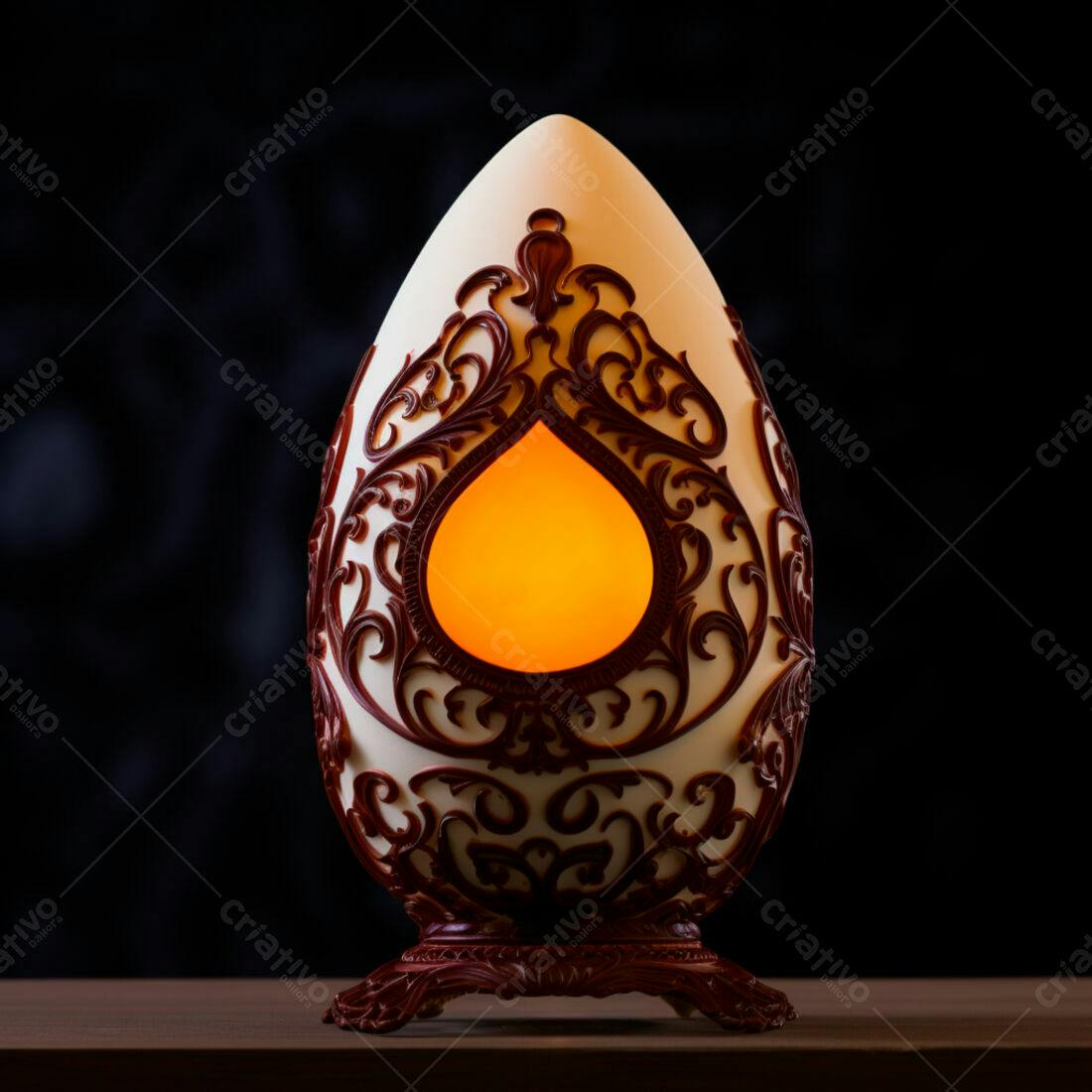 Ovo de Páscoa iluminado decoração artesanal