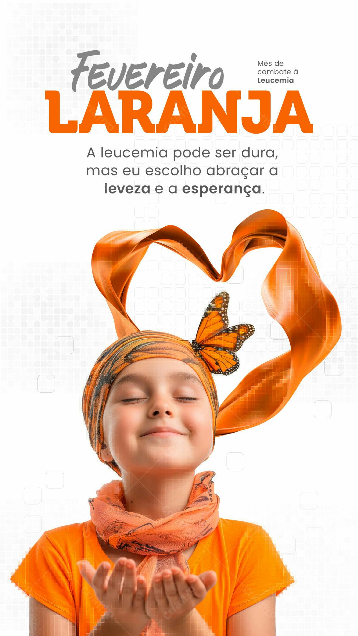 Flyer Fevereiro Laranja PSD Editável