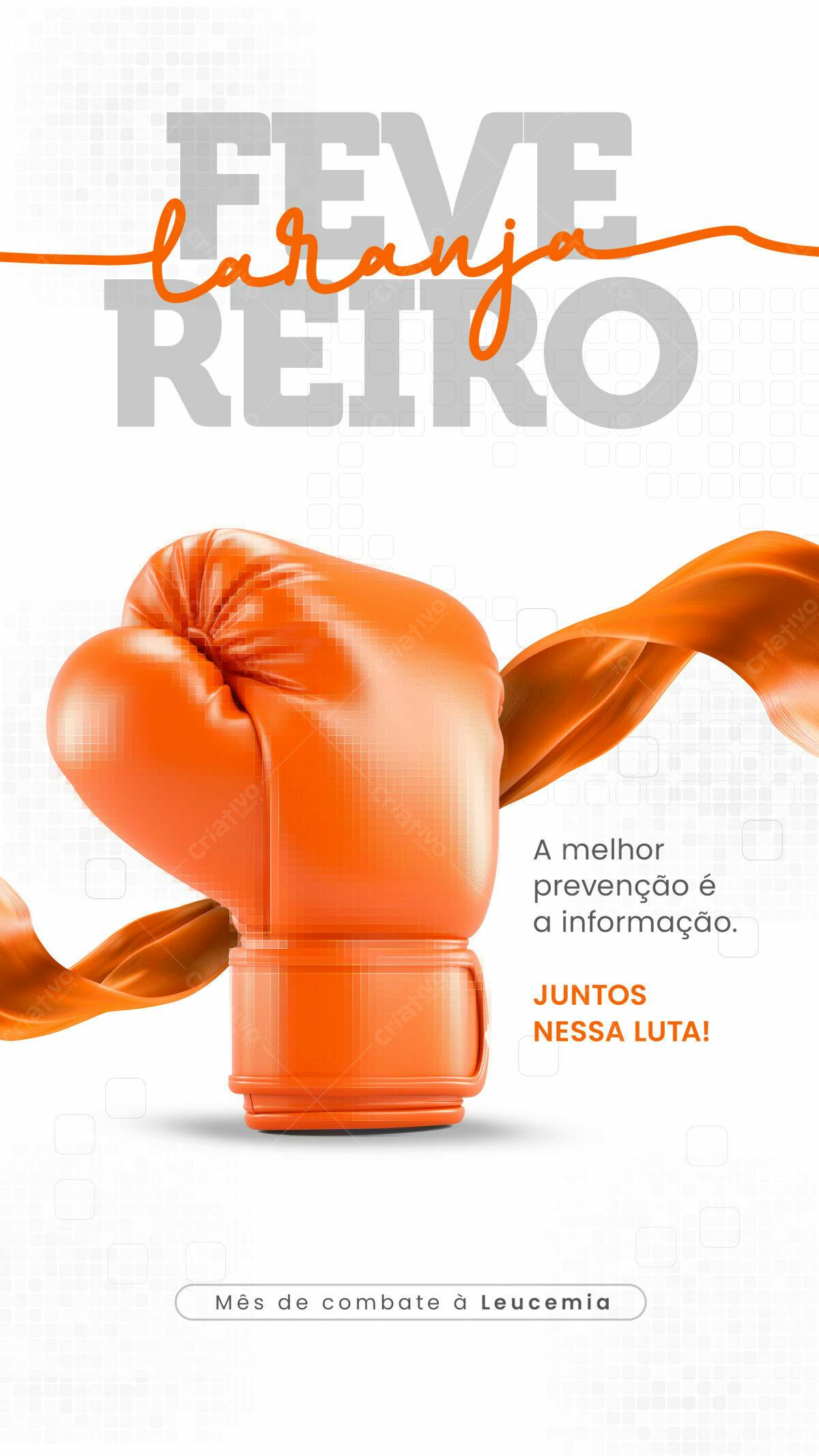 Flyer Fevereiro Laranja PSD Editável