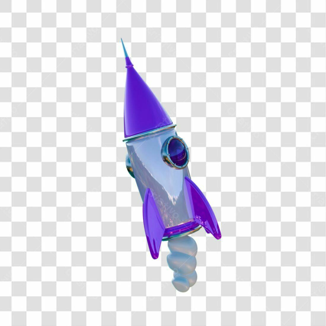 Icone Foguete Roxo PNG com fundo transparente