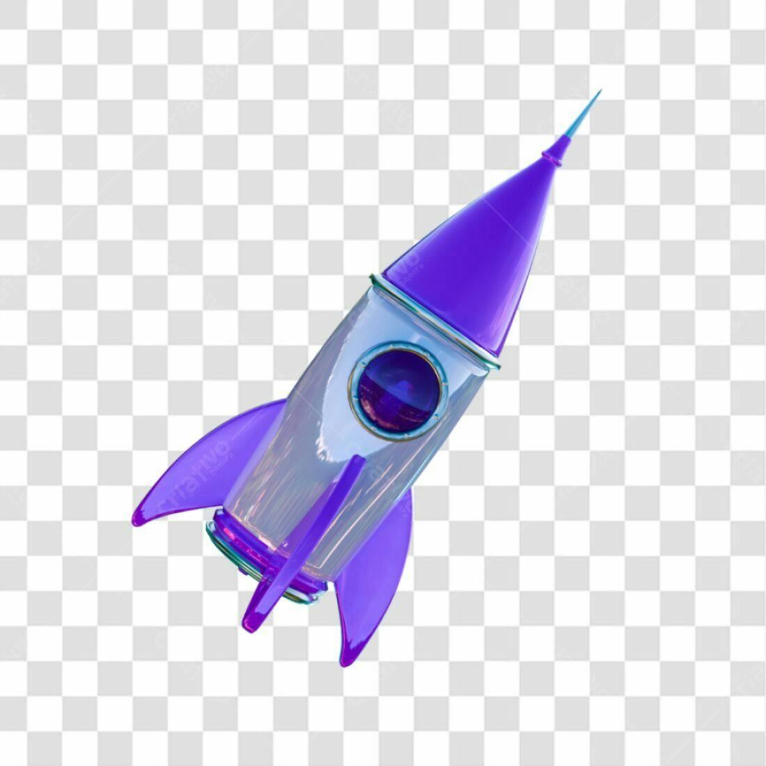 Icone foguete roxo PNG com fundo transparente