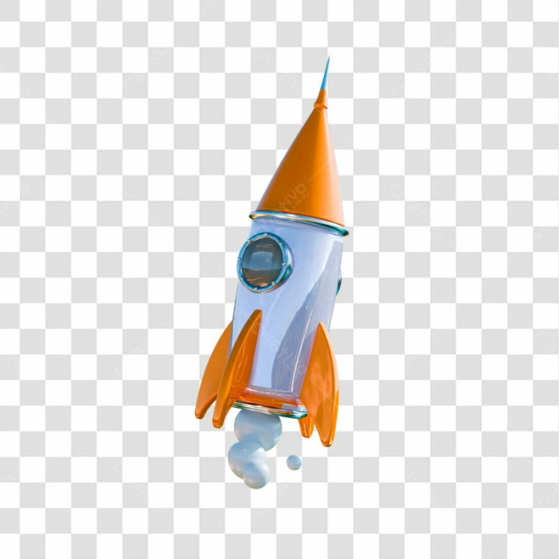 Icone Foguete Desenho Animado PNG com fundo transparente