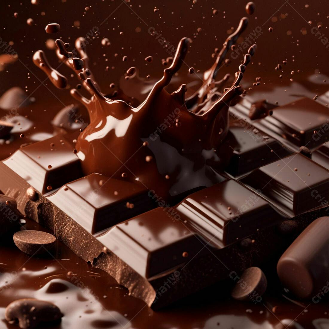 Barra de Chocolate Derretida com Salpicos