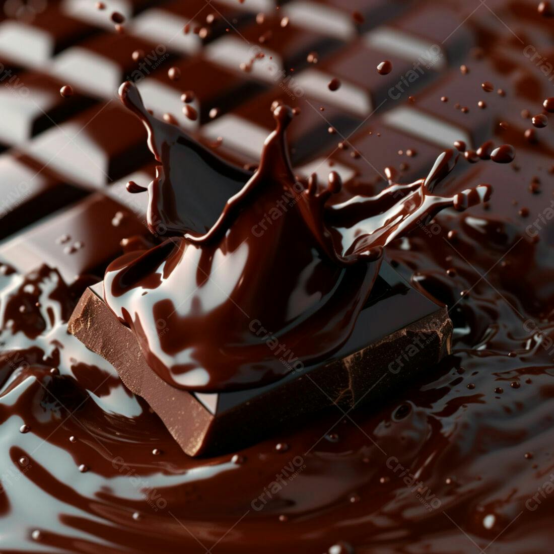 Chocolate derretendo em barra