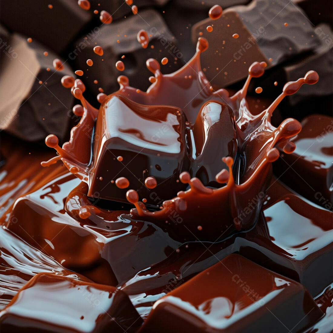 Chocolate derretendo em calda saborosa